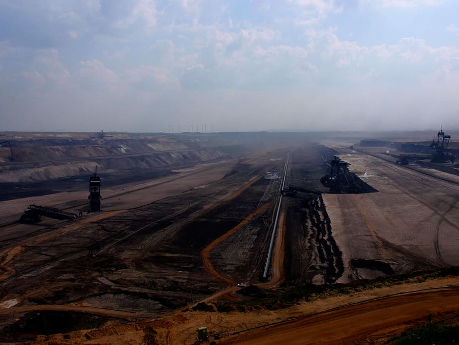 Garzweiler, Brown Coal, Batubara, Penambangan, penambangan terbuka, tambang, komoditas, pemindahan, excavator, besar