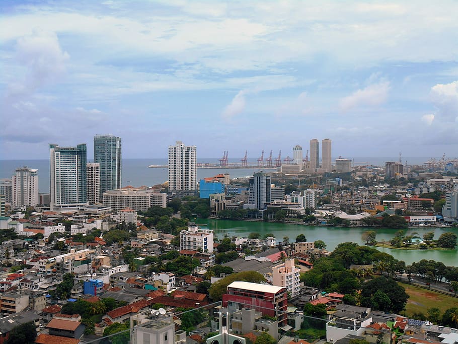 cityscape view, colombo city, Cityscape, View, Colombo, City, Sri Lanka, 2014   September  5th, buildings, clouds