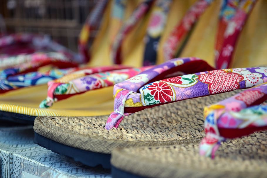 sandal jepit, abu-abu, permukaan, jepang, tradisional, tokyo, asakusa, asia, budaya, perjalanan