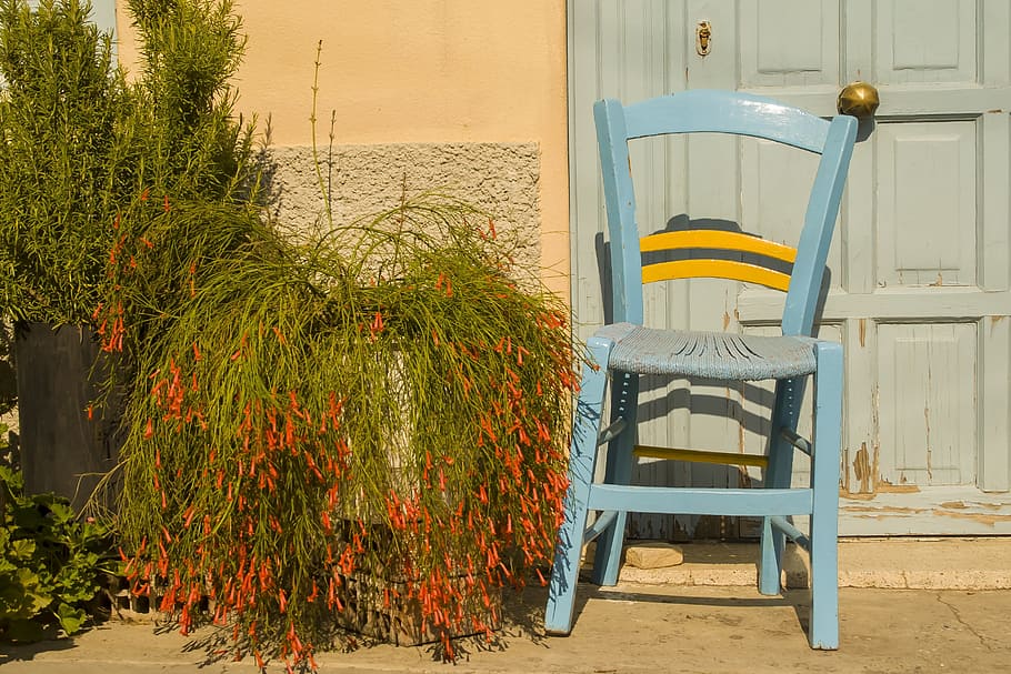 Silla, Creta, Vacaciones, ninguna gente, al aire libre, playa, arquitectura, interiores, día, asiento