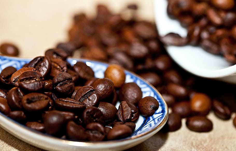 lote de grãos de café, grãos de café, café em grão, café torrado, a variedade de café, arábica, robusta, estimulante, aroma, cafeína