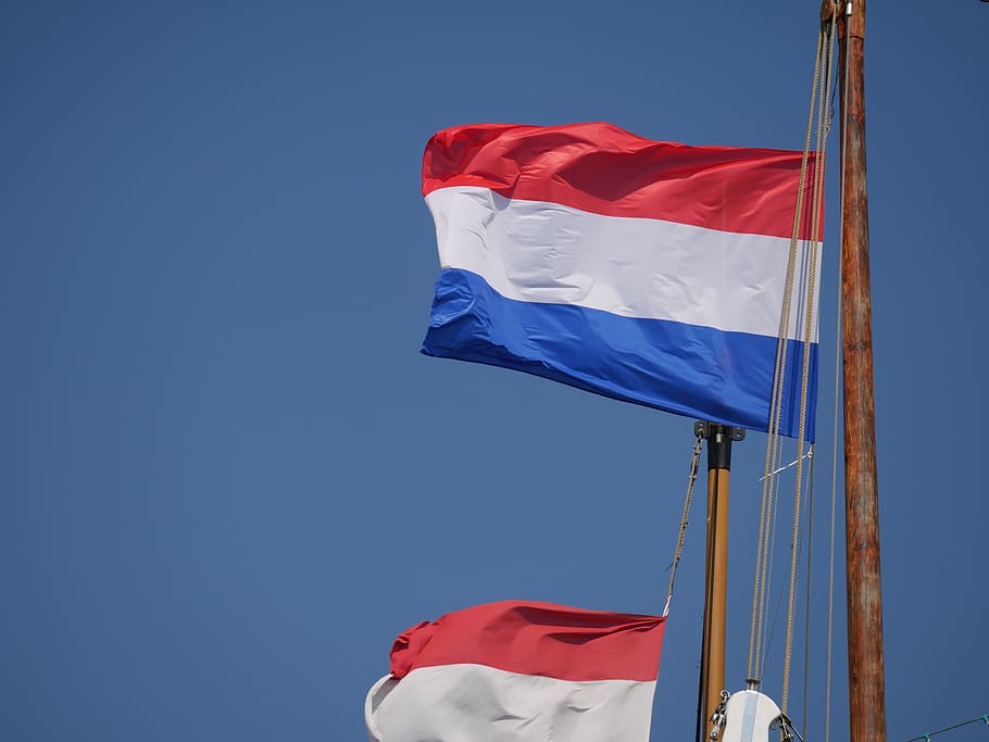 bandera, países bajos, bandera holandesa, holanda, velero, bandera ondeando, gloria, aire, fiesta, cielo