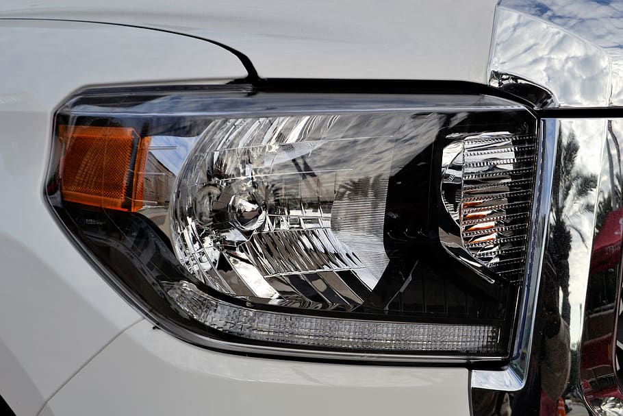 headlamp, toyota, tundra, pick-up truck, white, fog light, energy, torque, bright, chrome