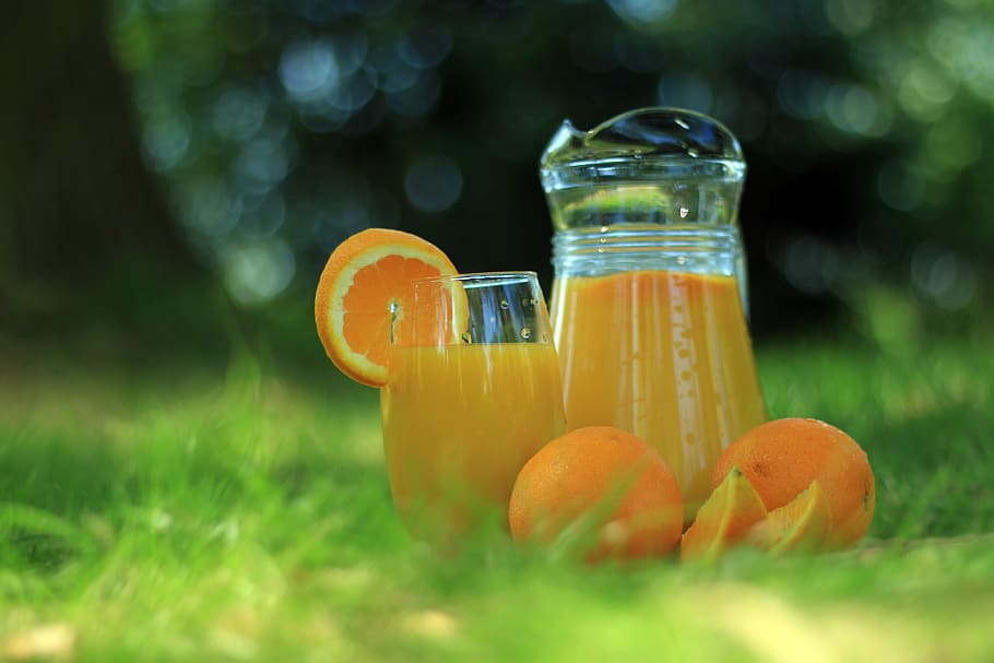 orange juice, oranges, glass, jug, food and drink, wellbeing, healthy eating, fruit, food, container