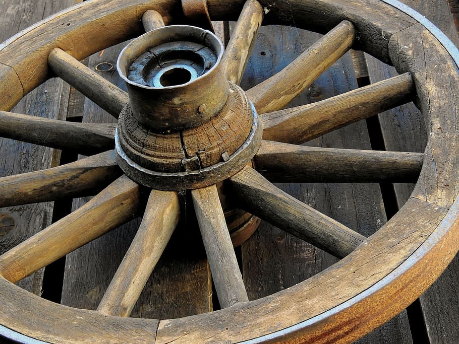 rueda, rueda rueda madera, madera, radios, antiguo, rueda de carreta antigua, tiempos antiguos, edad media | Pxfuel