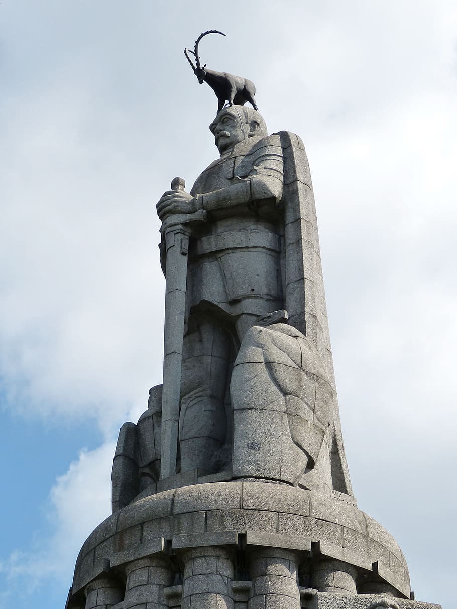 Hamburgo, monumento, escultura, históricamente, estatua, Bismarck, canciller, política, Capricornio, espada