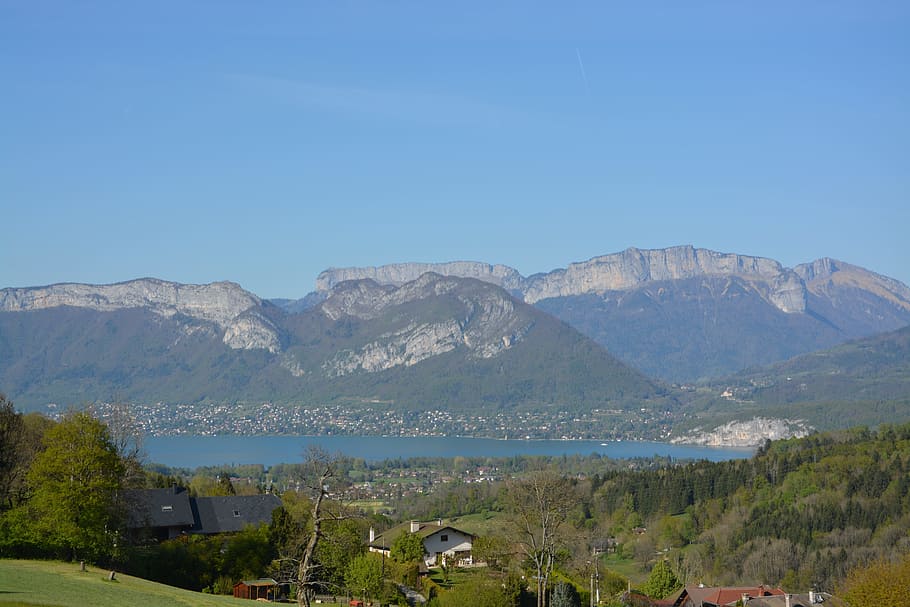 paisaje, Annecy, lago, montaña, vistas panorámicas, Annecy Lake, Francia, naturaleza, panorámica, Alta Saboya