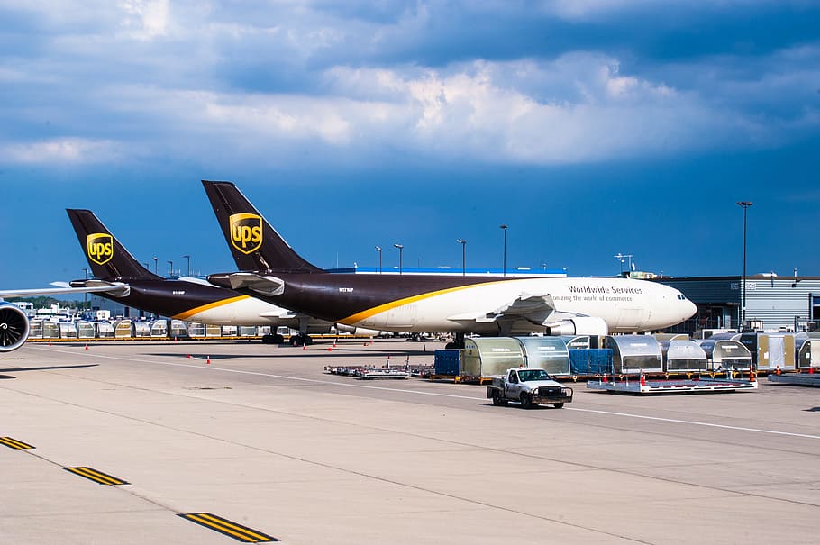 ups, engine, boeing, 747, 8f airport, aircraft, fly, aviation, flyer, airliner