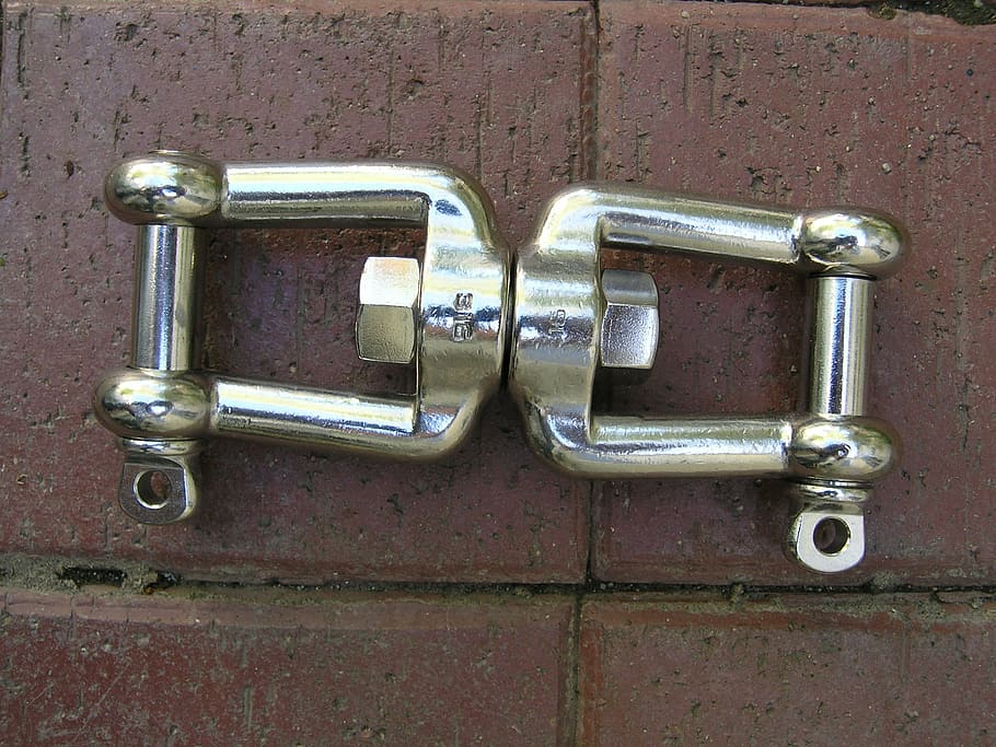 jaw swivel, marine swivel, stainless steal, attached, tool, hardware, equipment, construction, industry, metallic