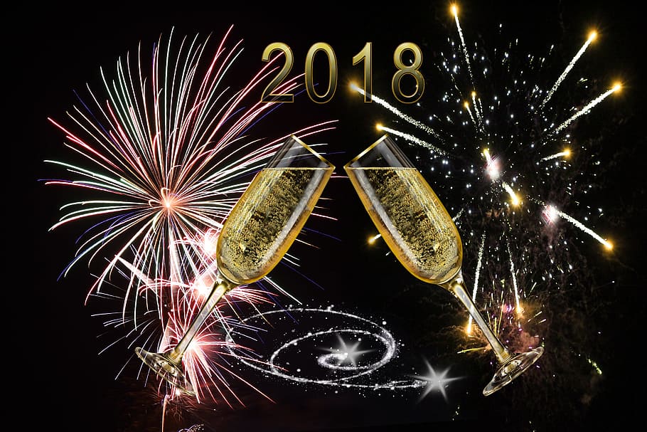 Angka 2018, emosi, hari tahun baru, malam tahun baru, 2018, sylvester, kembang api, laporan keuangan tahunan, pergantian tahun, malam tahun baru 2018