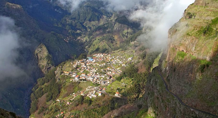 Madeira, Nuns, Valley, Village, Mountain, nuns valley, village, landscape, panorama, day, outdoors