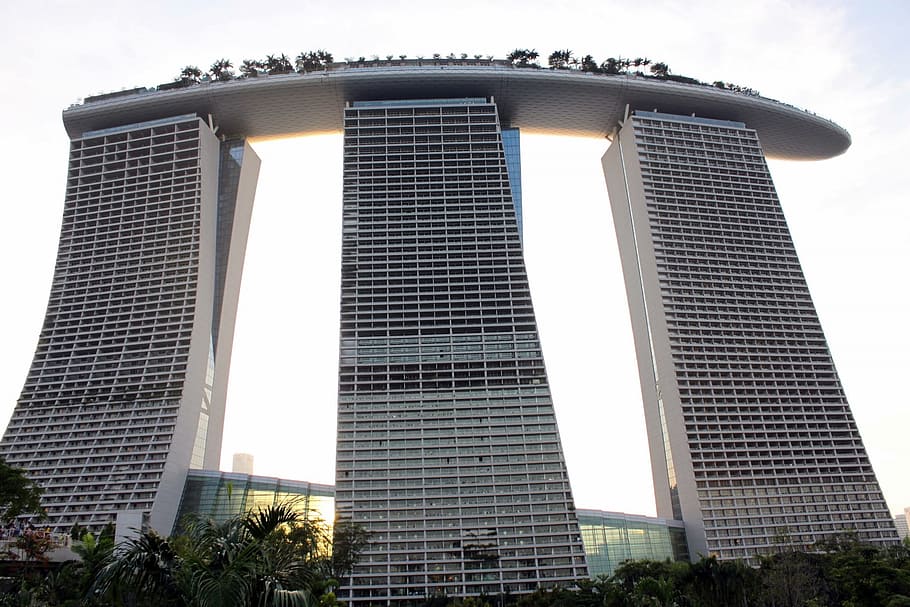 Marina Bay Sands Singapur, casino, edificio, Garden Bay, arquitectura, Singapur, lujo, urbano, paisaje urbano, juegos de azar