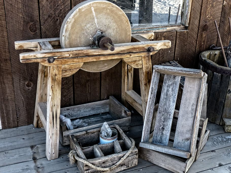 brown, wooden, crate, surface, deadman ranch, ancient, buildings, western style, wild west, ghost town