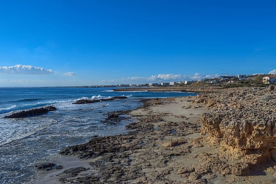 Beach, Coast, Scenery, Sea, Sand, Stones, scenic, ayia napa, ammos tou kampouri, cyprus