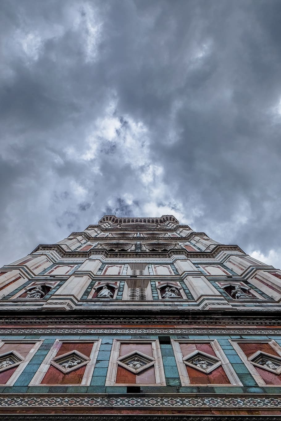 firenze, cathedral, duomo, tower, air, clouds, architecture, building, monument, renaissance