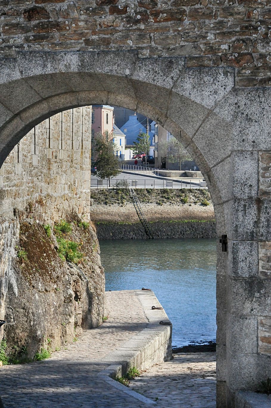 Rampart, Door, Wharf, Finistère, brittany, france, heritage, laut, dinding batu, speaker