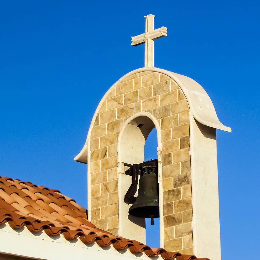 cyprus, ayia napa, ayios epifanios, church, orthodox, belfry, architecture, bell, religion, belief