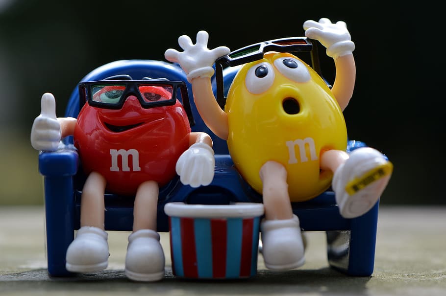 M M'S, Candy, Fun, 3-D Glasses, funny, toy, plastic, figurine, lego, editorial