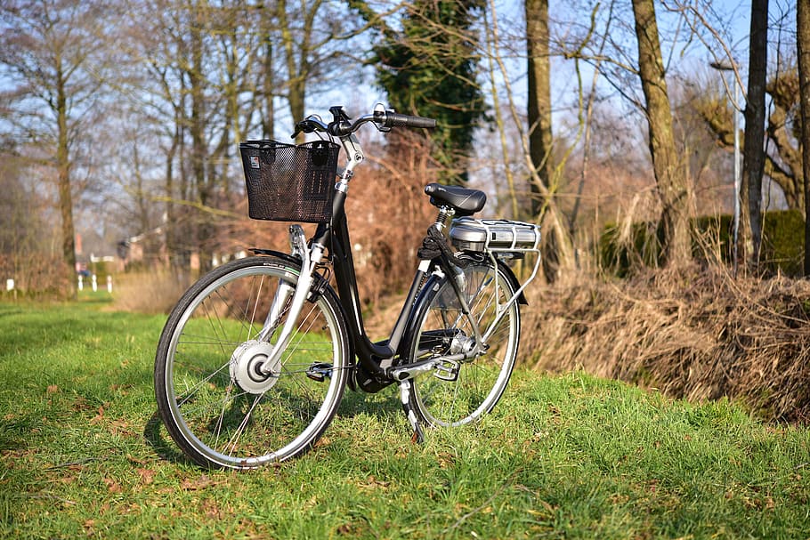 ebike, e-bike, bike, landscape, stand, nature, photograph, new, fun, black