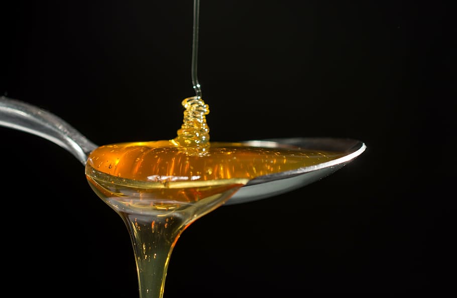 honey, stainless, steel spoon, delicious, spoon, food, nectar, liquid, close-up, pouring