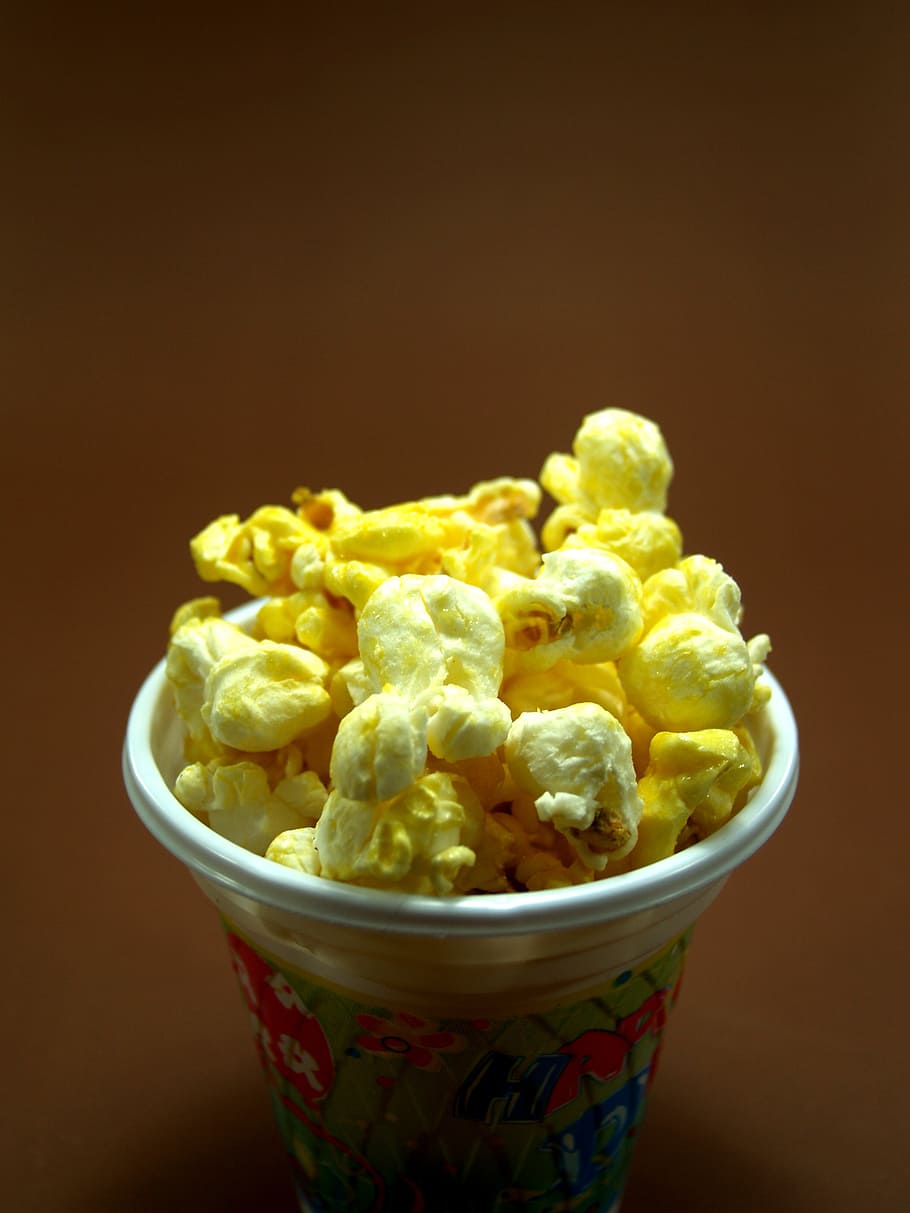 popcorn, corn, pop, box, bucket, cinema, bag, background, fastfood, cardboard
