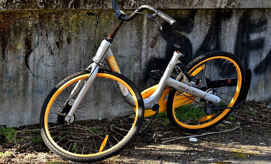 atualizado, bicicleta da cidade, obike munique, vandalismo, destruição, violento, bicicleta, bicicleta alugada, destruído, quebrado