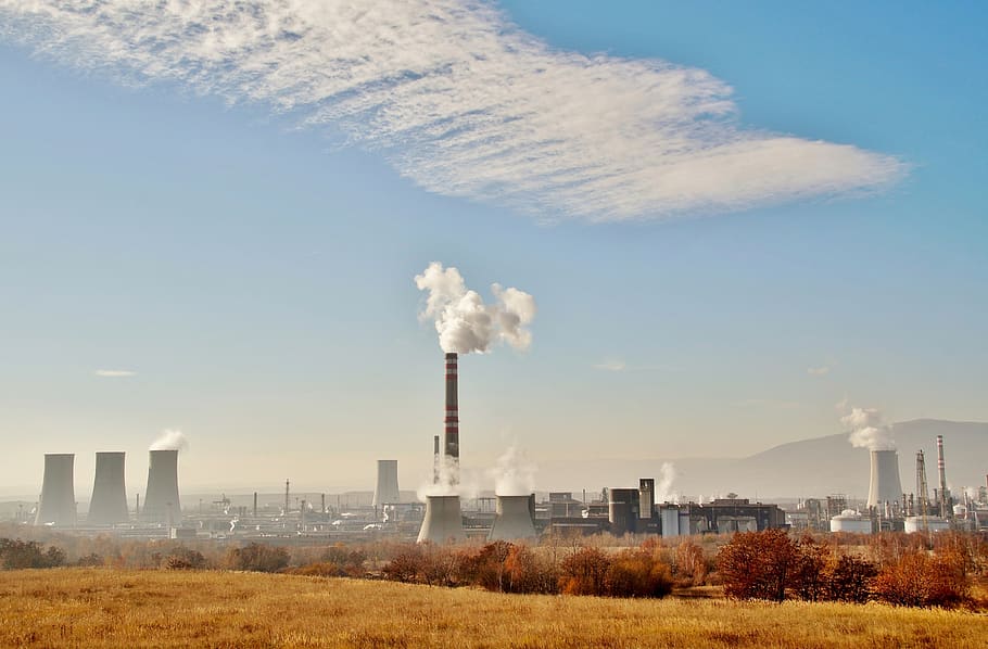 químico, fábrica, industria, contaminación, humo, chimeneas, ecología, checo, montañas centrales, fumar