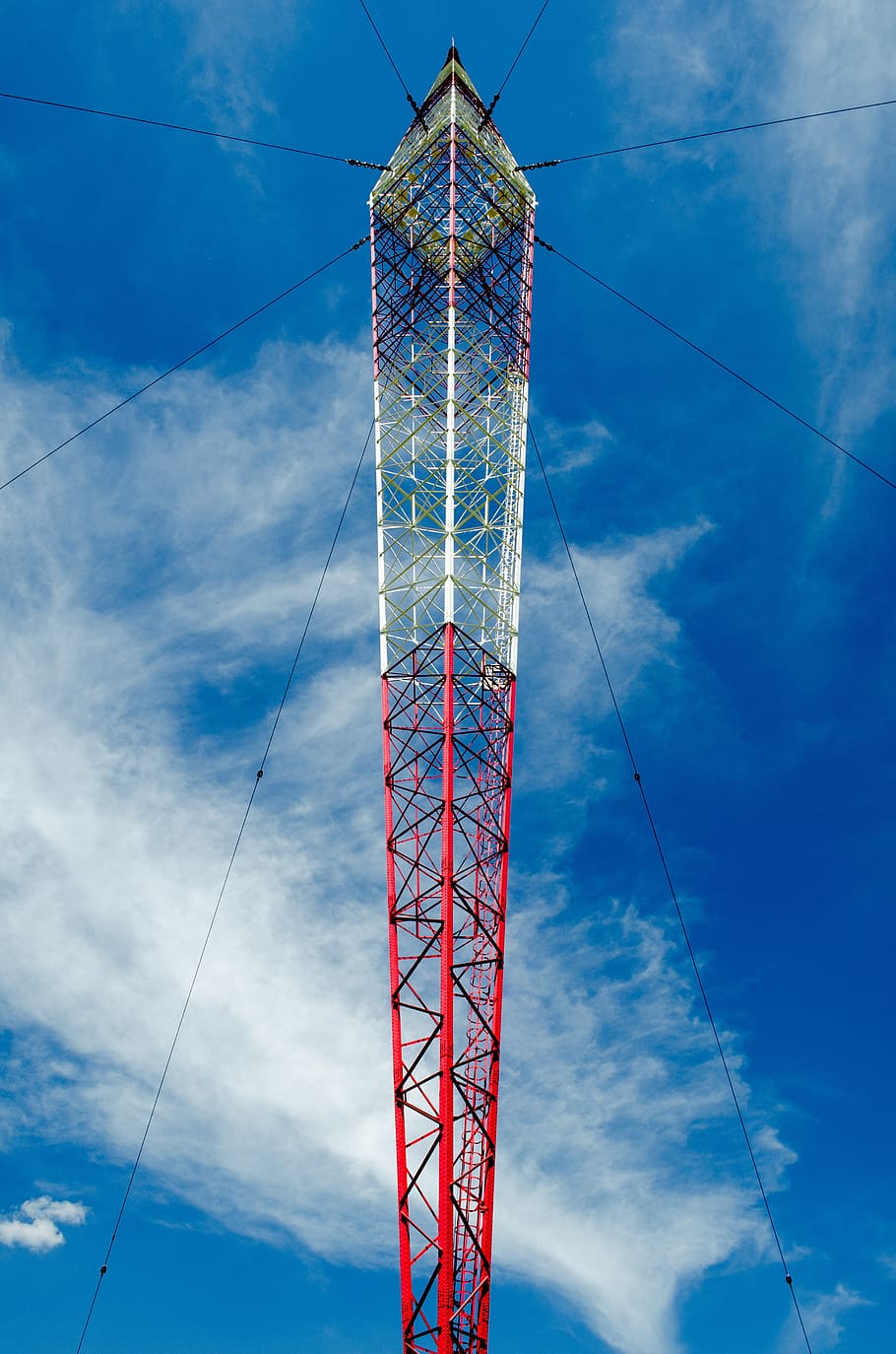 today, ironwork, radio, radio antenna, low angle view, sky, cable, tall - high, connection, nature