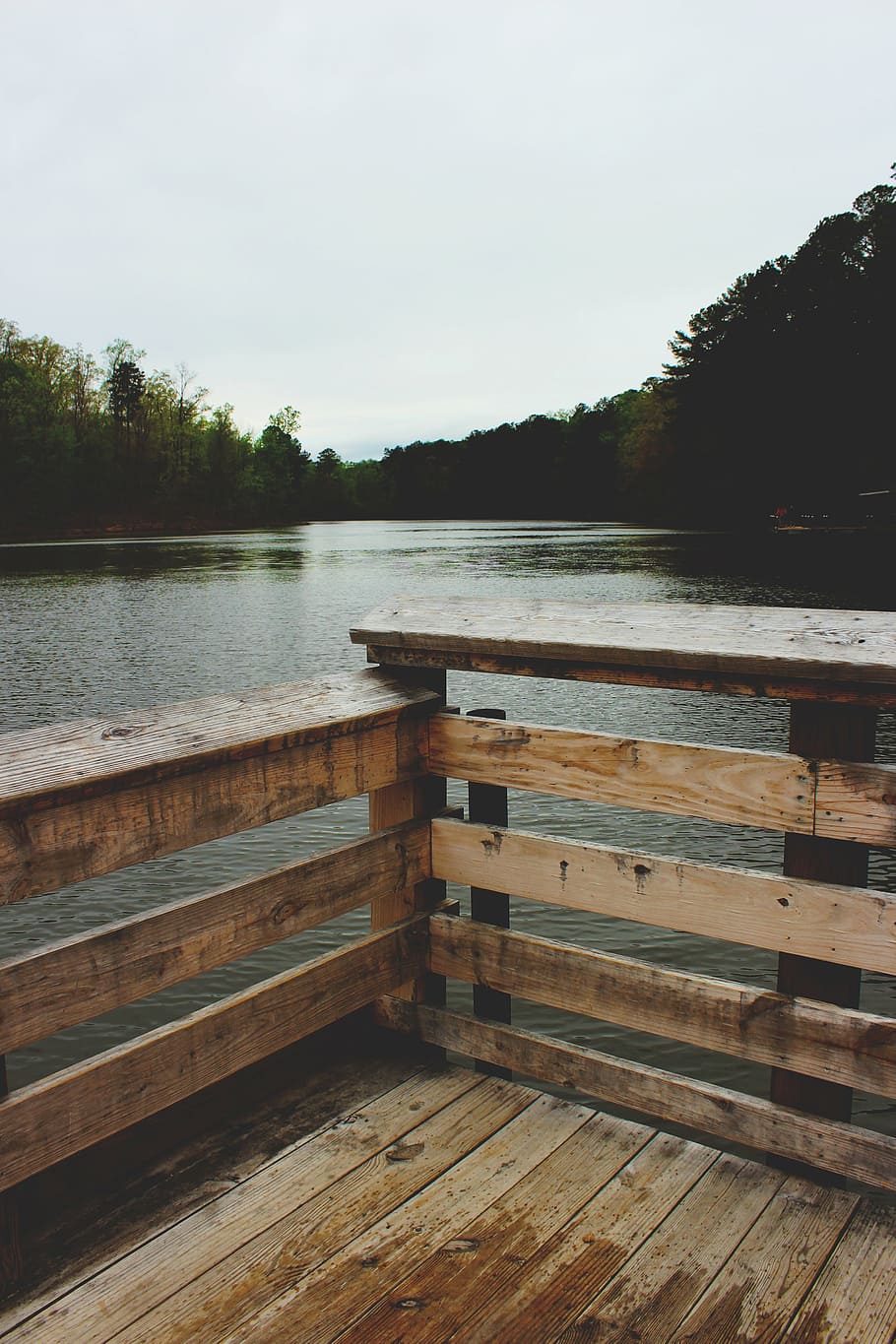 fotografía, muelle, cuerpo, agua, marrón, de madera, cerca, naturaleza, río, lago