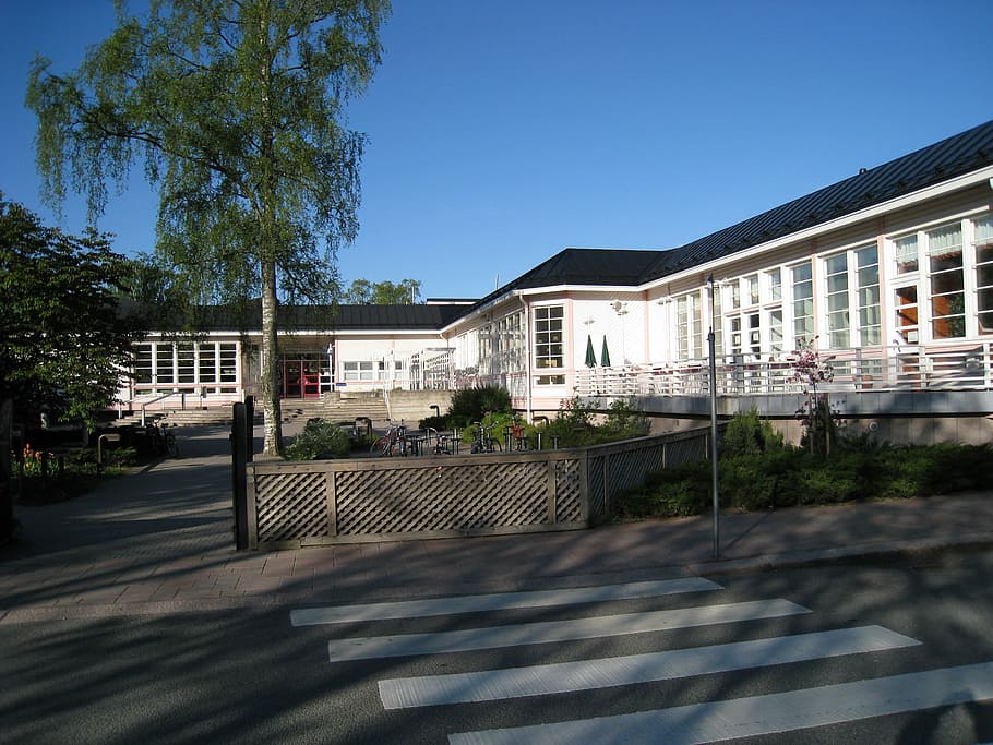 library, salo, finland, Municipal, Salo, Finland, building, photos, municipal library, public domain, tree