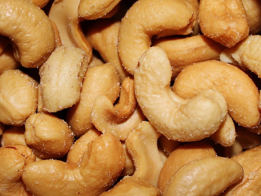 brown salted nuts, cashew kernels, nuts, salt, nibble, snack, cores, knabberzeug, nutrition, eat