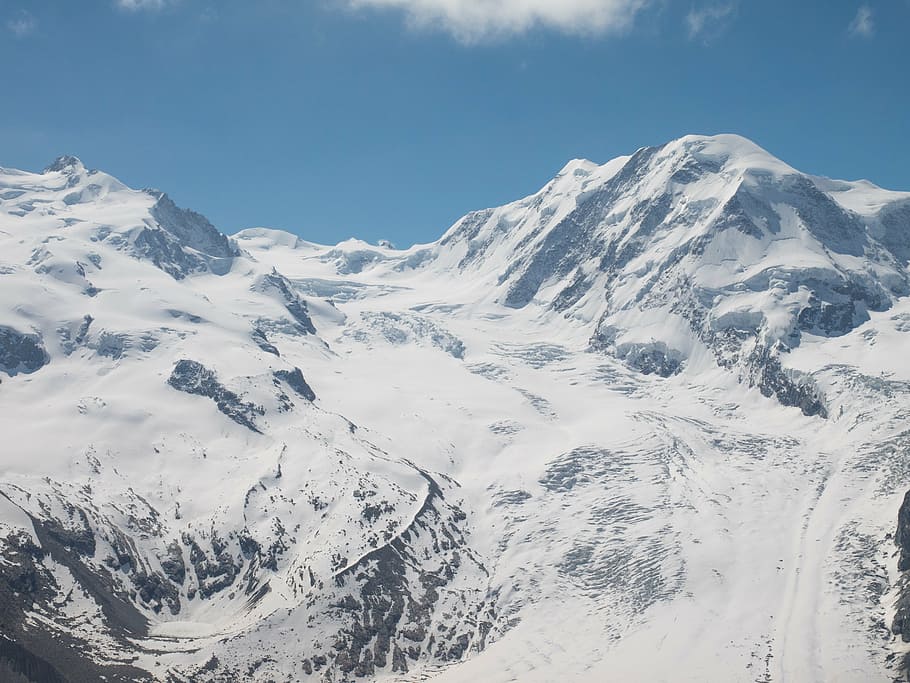 suiza, valais, montañas, monte rosa, nieve, gornergrat, glaciar fronterizo, zermatt, alpino, helado