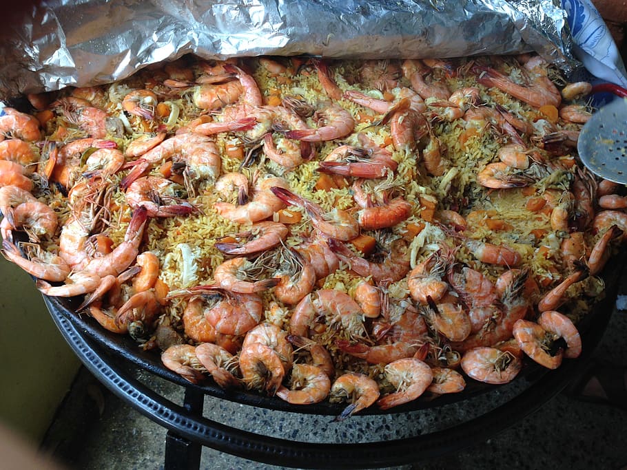shrimp, party, paella, lula, confraternization, rice, food, food and drink, freshness, seafood