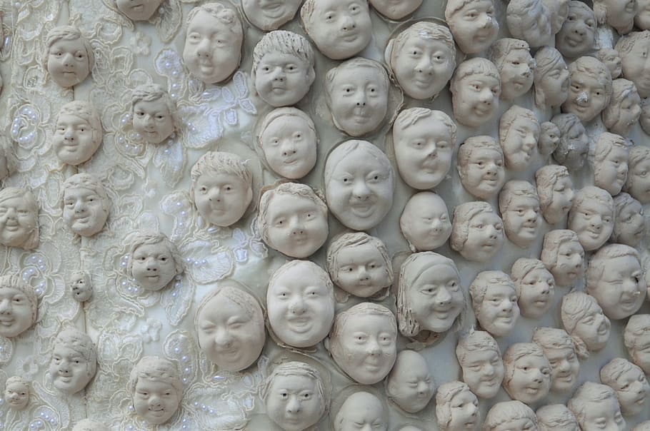 Faces, Mimic, Human, Emotion, Art, human, emotion, feeling, face, full frame, large group of objects