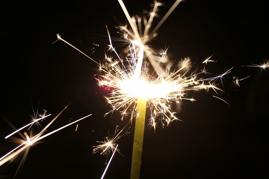 yellow, sparkler, nighttime, fireworks, celebrate, july 4th, dom, explode, party, explosion