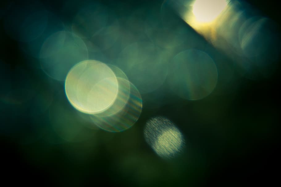 bokeh, effect, green, texture, round, light, dark, background, film, horizon