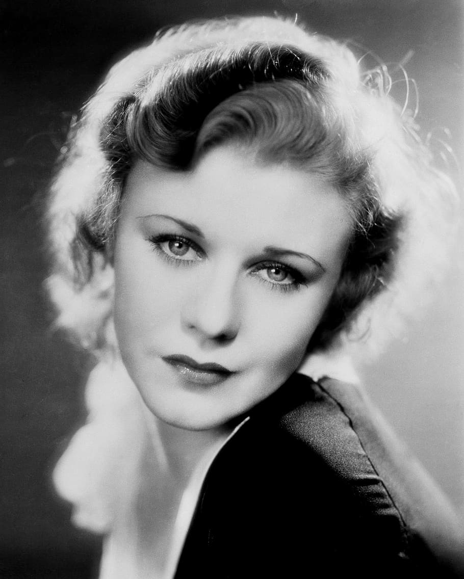 ginger rogers, actress, vintage, movies, motion pictures, monochrome, black and white, film, female, pictures