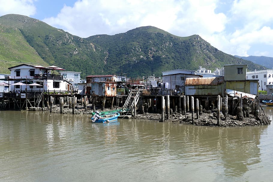Hong Kong, China, Asia, Lantau, Tai O, village, fishing village, sea, live, poverty