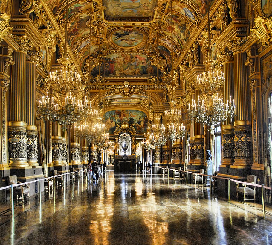 París, ópera, Francia, Garnier, famoso, francés, edificio, hito, barroco, adornado