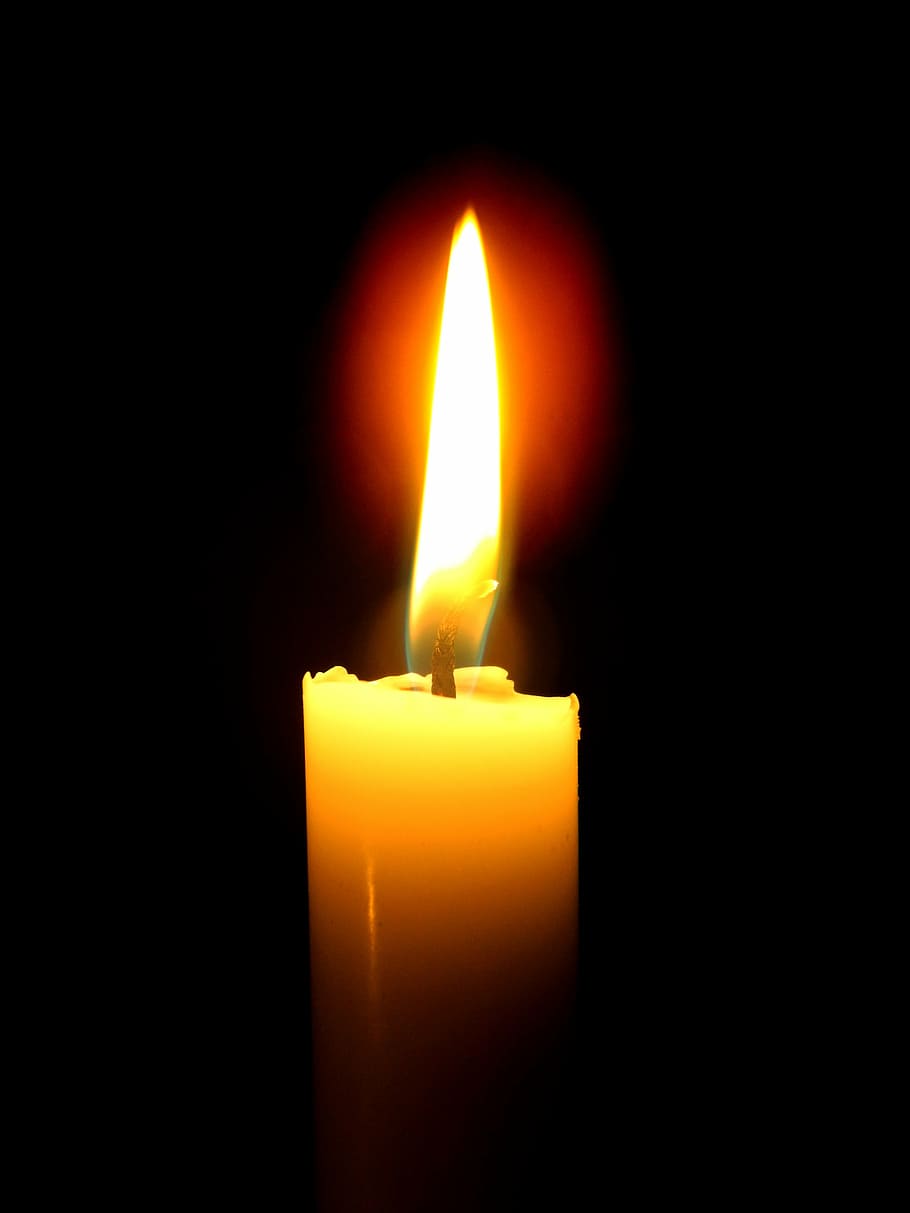 lighted yellow candle, candle, candles, flame, wax, fire, burning, heat - temperature, fire - natural phenomenon, illuminated