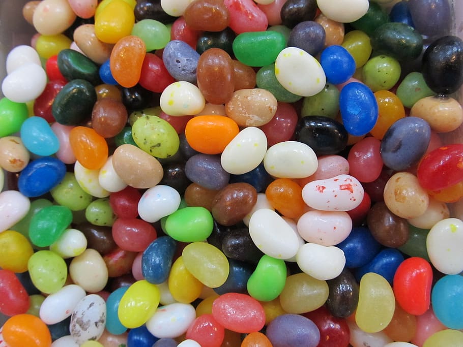 jelly beans, confection, candy, jelly, sugar, colorful, sweet, treat, flavors, snack