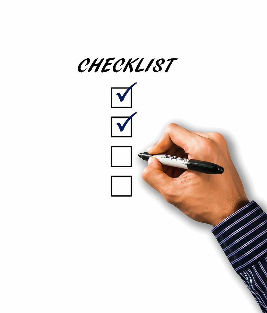 checklist check box, checklist, list, hand, pen, business, writing, check, mark, questionnaire
