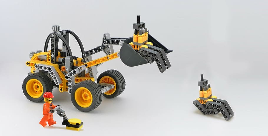 lego payloader toy, lego, males, build, technology, toys, legomaennchen, built, figure, children