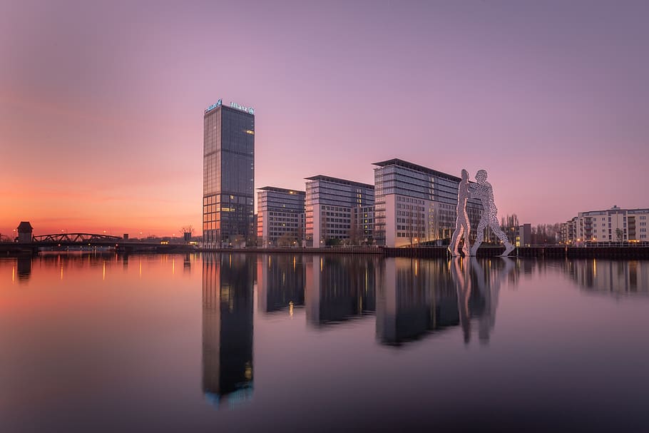 berlin, molecule man, places of interest, spree, germany, artwork, capital, city, river, monument