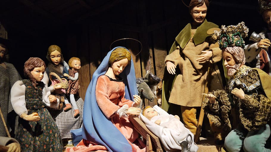 nativity scene, hl, family, christmas, christ child, santon, christmas time, maria, group of people, women