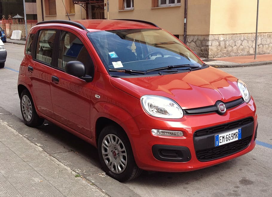 fiat, panda, car, new, model, small, techonology, engineering, red, compact