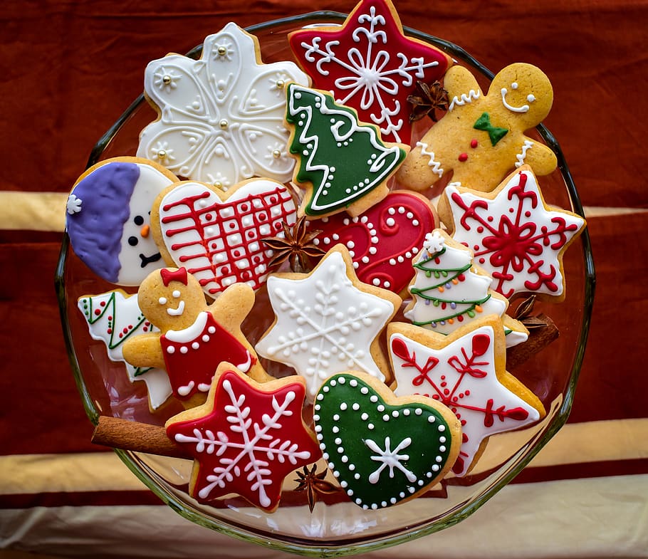hari Natal, kue jahe, liburan, kue, bintang, xmas, manis, pencuci mulut, perayaan, dekorasi
