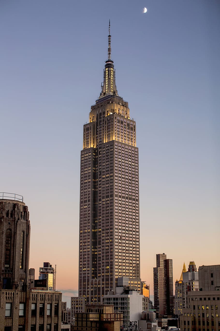 Empire State Building, nuevo, York, edificios, ciudad, urbano, arquitectura, rascacielos, horizonte urbano, paisaje urbano