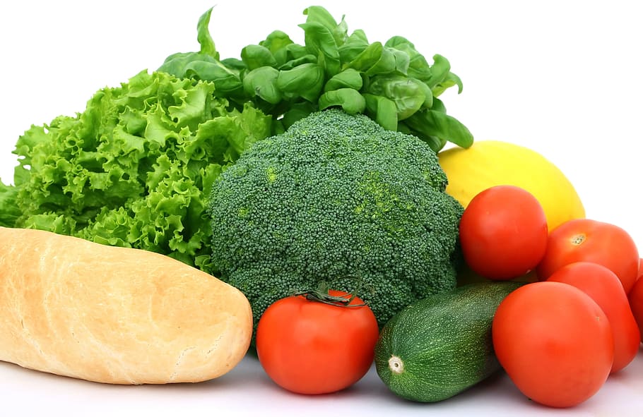 variedad, verduras, fotografía de primer plano, apetito, pan, brócoli, calorías, catering, cereza, primer plano