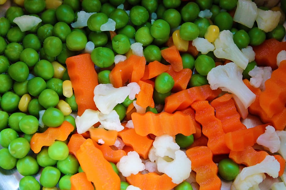 Buttered, Vegetables, Peas, Cauliflower, buttered vegetables, carrots, food, multi Colored, vegetable, food And Drink